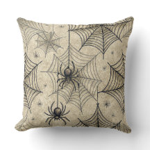 Padrão de Halloween de Aranhas e Teias Vintage