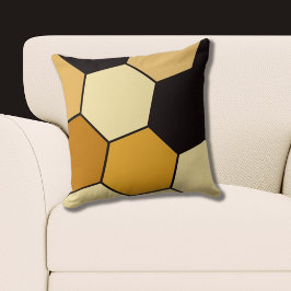 Almofada Padrão de Hexágono Amarelo e Negro