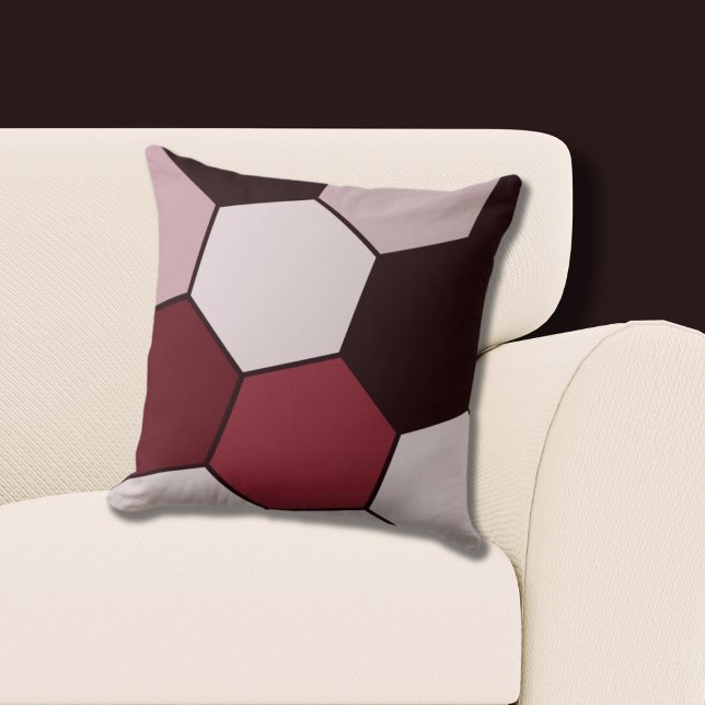 Almofada Padrão de Hexágono Rosa e Preto (Geometric Honeycomb Pattern Pink Throw Pillow)
