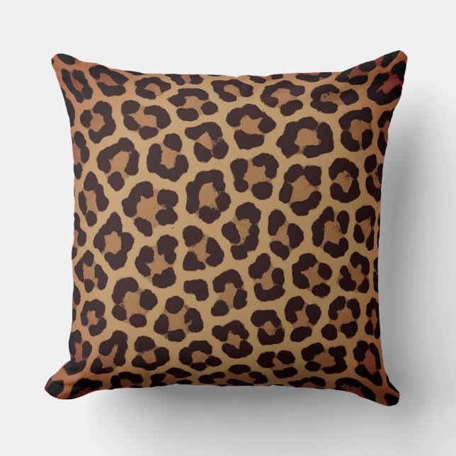 Almofada Padrão de Impressão de Leopardo (Frente)