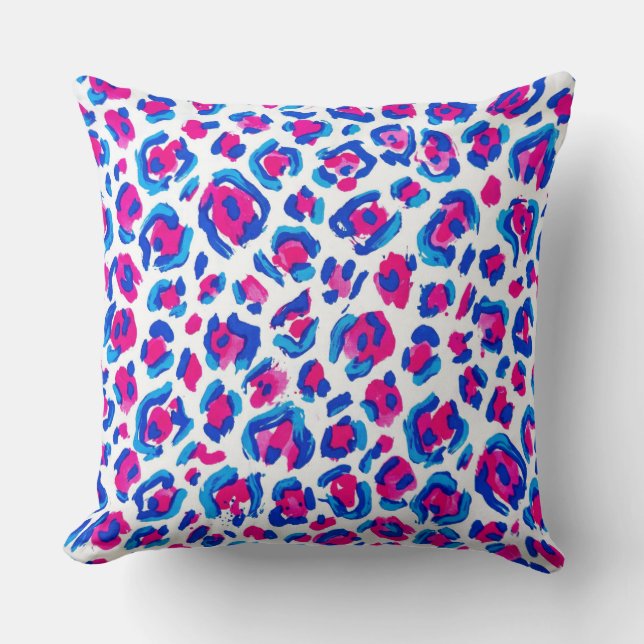 Almofada Padrão de Impressão de Leopardo Neon (Frente)