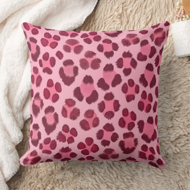 Almofada Padrão de Impressão de Leopardo Rosa (Cobertor)