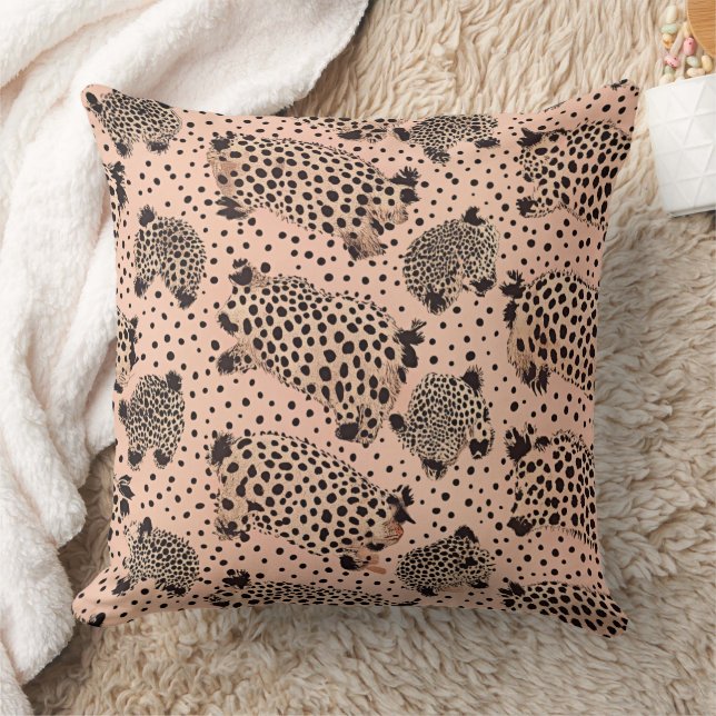 Almofada Padrão de Impressão de Leopardo Rosa – Animal Chic (Cobertor)