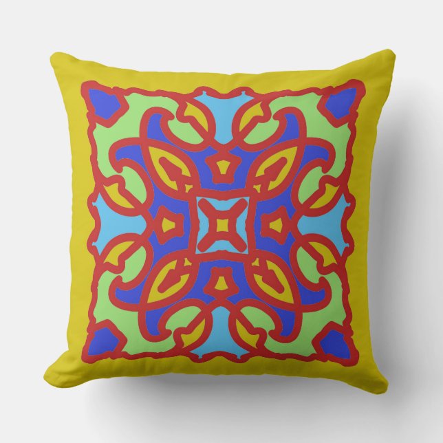 Almofada Padrão de impressão de tecido multicolorido modern (Frente)