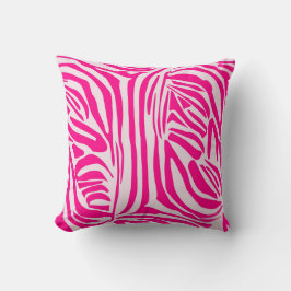 Almofada Padrão de Impressão de Zebra Rosa