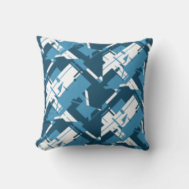 Almofada Padrão de Impressão Diagonal de Turquose Azul-Escu