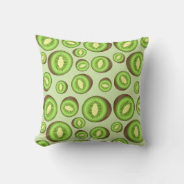 Almofada Padrão de Kiwi Verde e Marrom