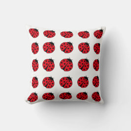 Almofada Padrão de ladybug retro-cúbico