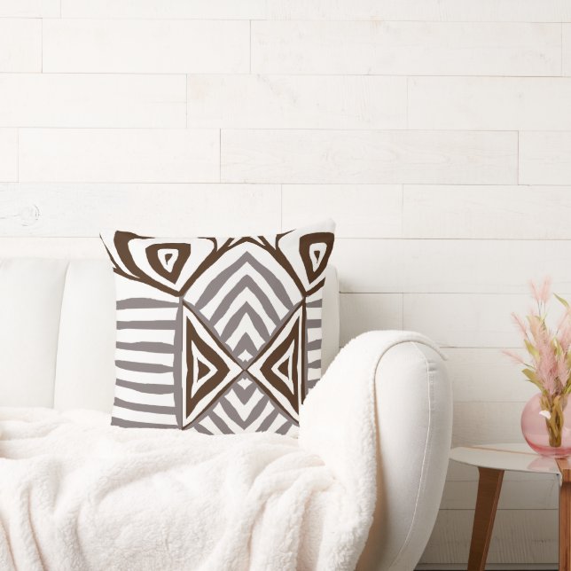 Almofada Padrão de Lama Tribal Branca Africano (Sofá)