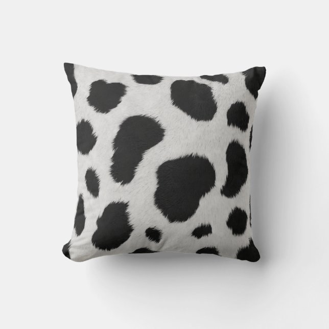 Almofada Padrão de lâminas de pele preto e branco (Frente)