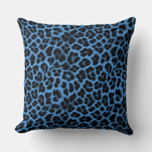 Almofada Padrão de leopardo azul e preto