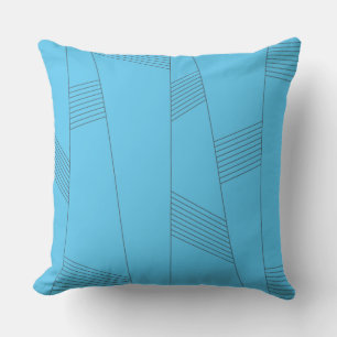 Almofada Padrão de linha abstrato azul, simples, elegante