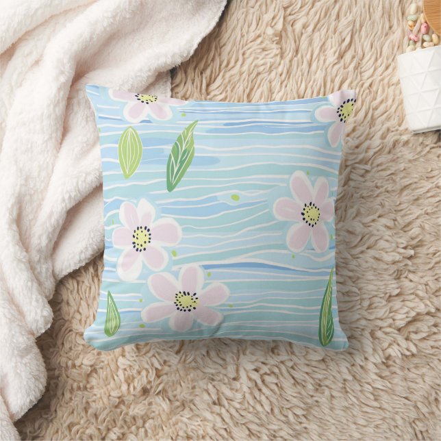 Almofada Padrão de Linha Floral Abstrata Moderna (10) (Cobertor)