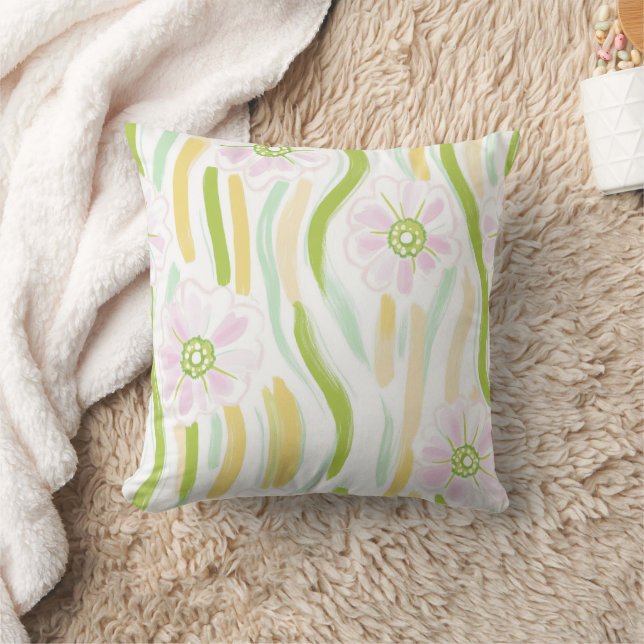 Almofada Padrão de Linha Floral Abstrata Moderna (4) (Cobertor)