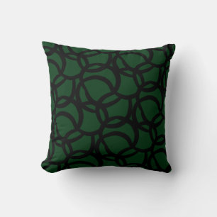 Almofada Padrão de linha verde e preto Abstrato moderno