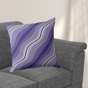 Almofada Padrão de Linhas em Camada Azul Elegante