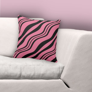 Almofada Padrão de Linhas na moda cor-de-rosa e ondulação p