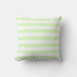 Almofada Padrão de Linhas Verde Limão Pastel e Branco