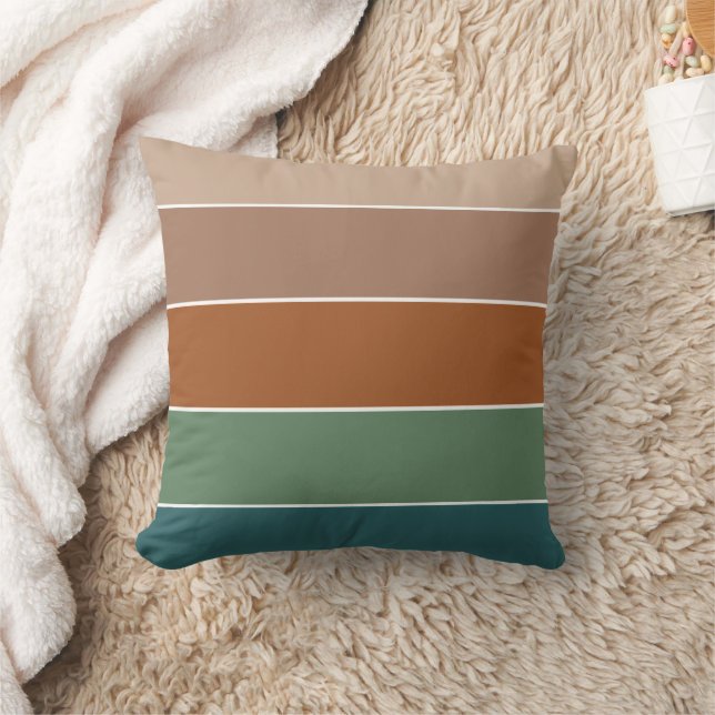 Almofada Padrão de Listra Pastel Elegante Quente Outono (Cobertor)