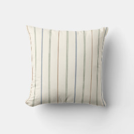 Almofada Padrão de Listra Vertical Fina Boho Neutro Terroso