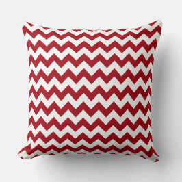 Almofada Padrão de Listras Chevron Vermelho Elegante