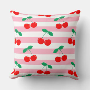 Almofada Padrão de Listras de Cereja – Presente e Decoração