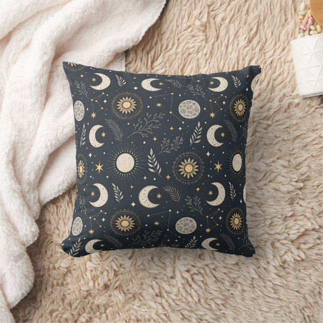 Almofada Padrão de Lua Celestial Mística (Cobertor)