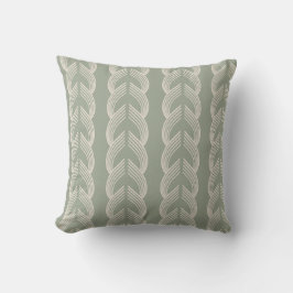 Almofada Padrão de Luxo Art Déco em Verde Salvia Arqueado