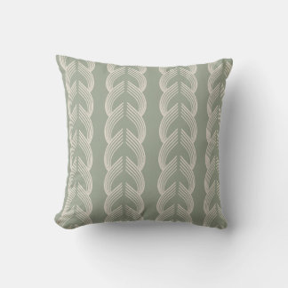 Almofada Padrão de Luxo Art Déco em Verde Salvia Arqueado