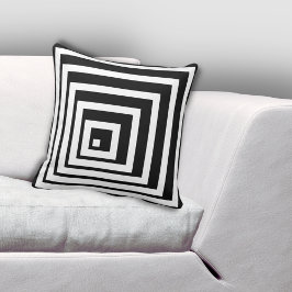 Almofada Padrão de luz e sombra preto e branco encurralado