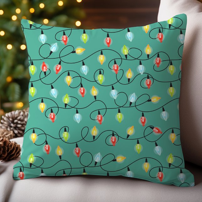 Almofada Padrão de Luzes de Natal Piscando (Criador carregado)