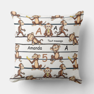 Almofada Padrão de Macaco Travesso