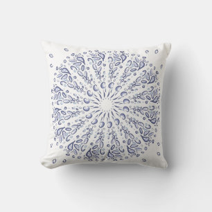 Almofada Padrão de mandala azul