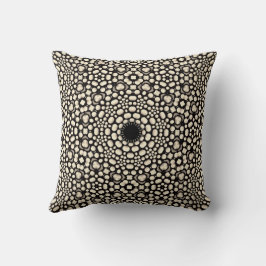 Almofada Padrão de Mandala Preto e Branco Moderno e Fofo