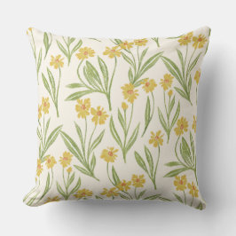 Almofada Padrão de margarida amarela clara da flor
