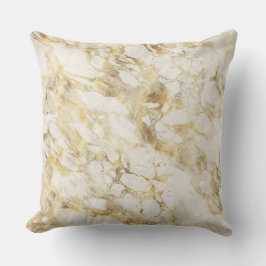 Almofada Padrão de Mármore Branco e Dourado Moderno