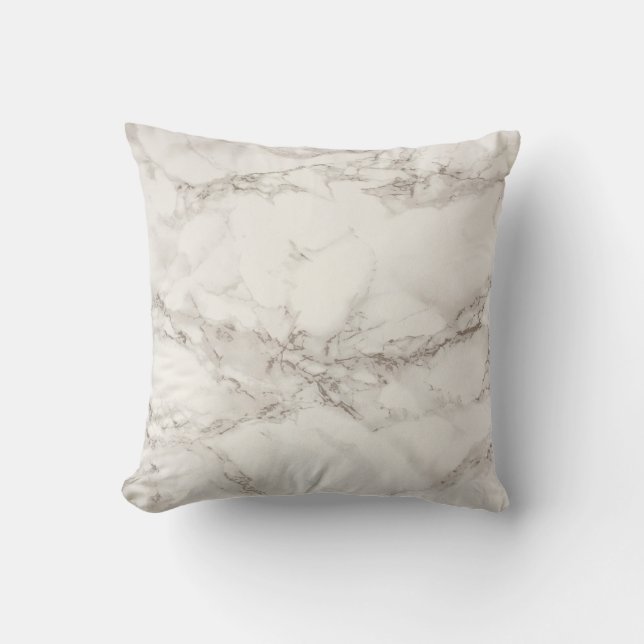 Almofada Padrão de mármore branco suave (Frente)