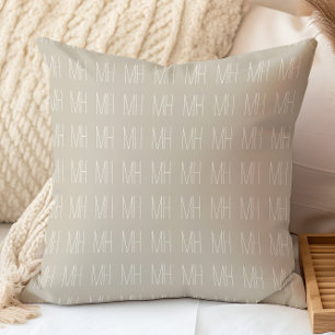Almofada Padrão de Monograma Minimalista Moderno
