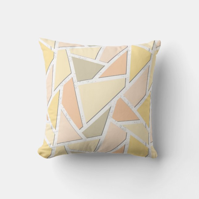 Almofada Padrão de mosaico amarelo limão (Frente)