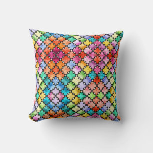 Almofada Padrão de mosaico arco-íris