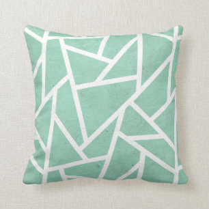Almofada Padrão de mosaico branco e verde da Casa da Moeda