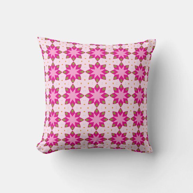 Almofada Padrão de mosaico de pétala rosa (Frente)
