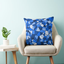 Almofada Padrão de mosaico geométrico azul moderno