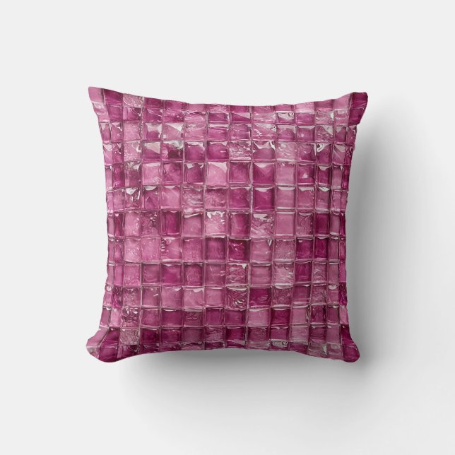 Almofada Padrão de mosaico rosa (Frente)