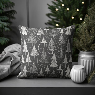 Almofada Padrão de Natal branco preto nº 6 ID1009