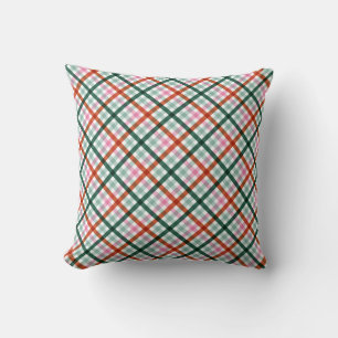 Almofada Padrão de Natal Moderno de Gingham