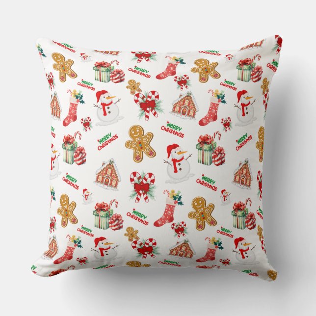 Almofada Padrão de Natal sem costura (Frente)