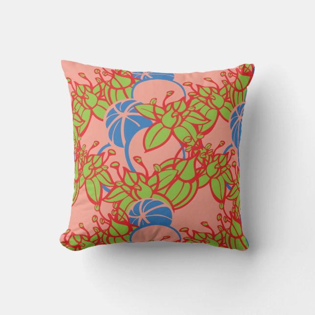 Almofada Padrão de Negrito de Bud e Flor Moderno (Frente)