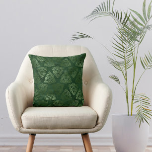 Almofada Padrão de Nó Celta Verde Moderno