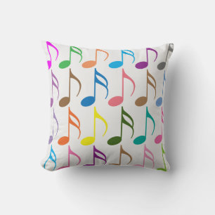 Almofada Padrão de notas musicais coloridas